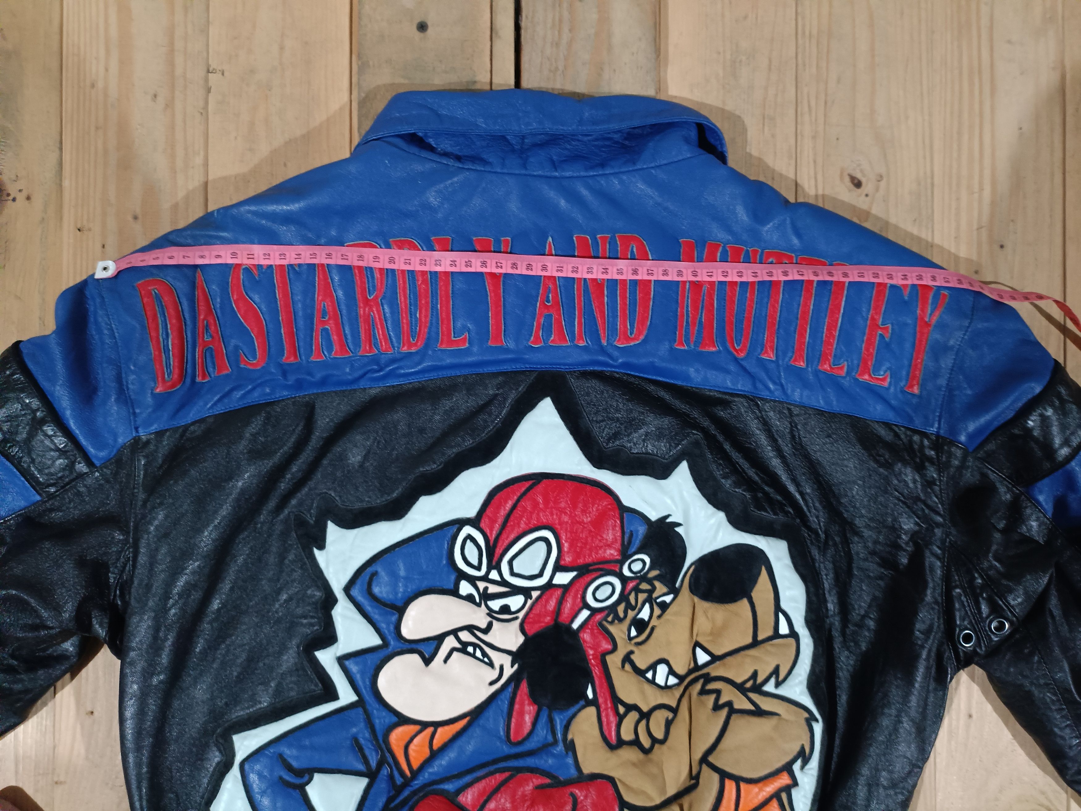 Vintage VTG 90S DASTARDLY MUTTLEY LEATHER VARSITY JACKET RARE Size US S / EU 44-46 / 1 - 12 Thumbnail