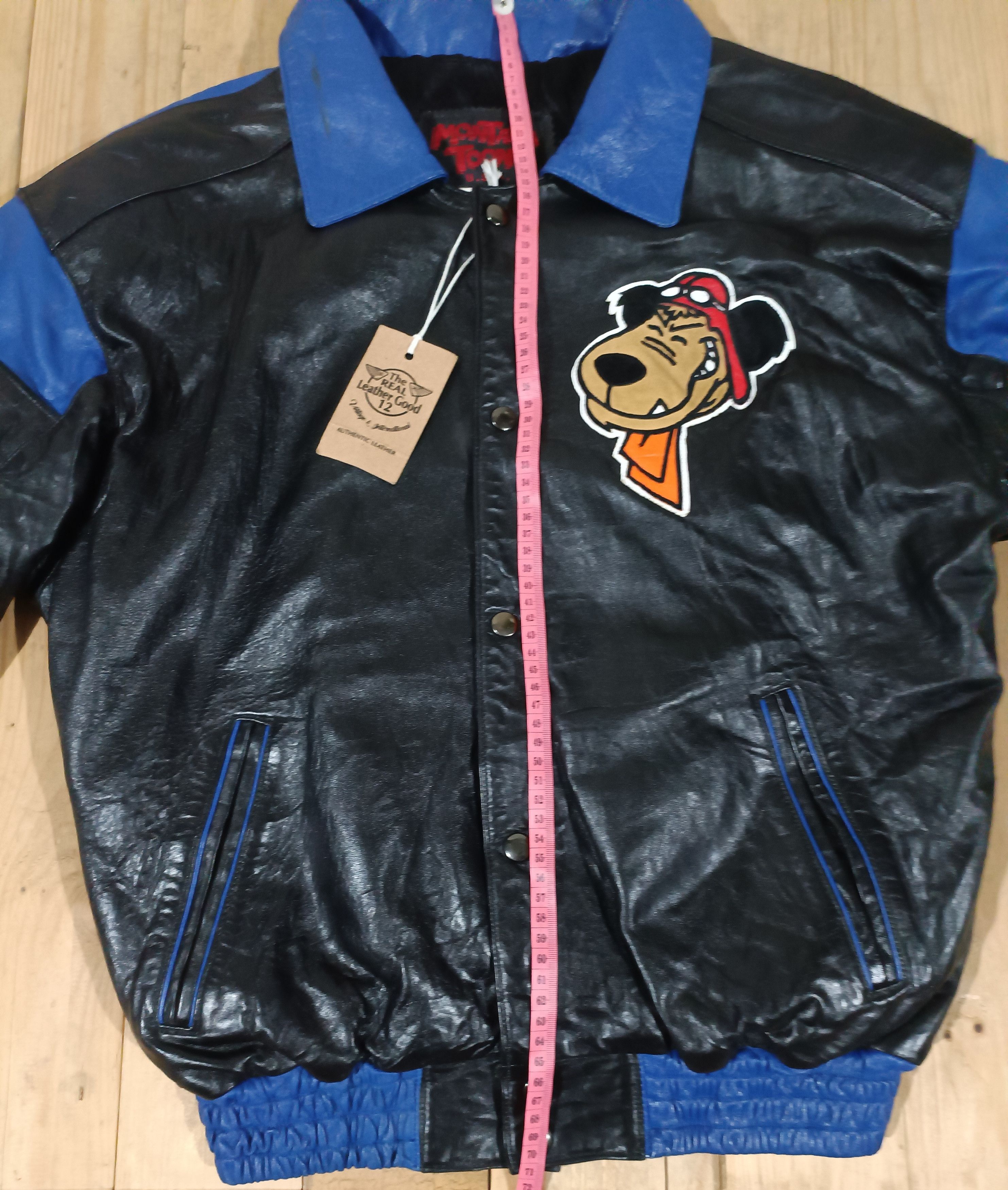 Vintage VTG 90S DASTARDLY MUTTLEY LEATHER VARSITY JACKET RARE Size US S / EU 44-46 / 1 - 9 Thumbnail