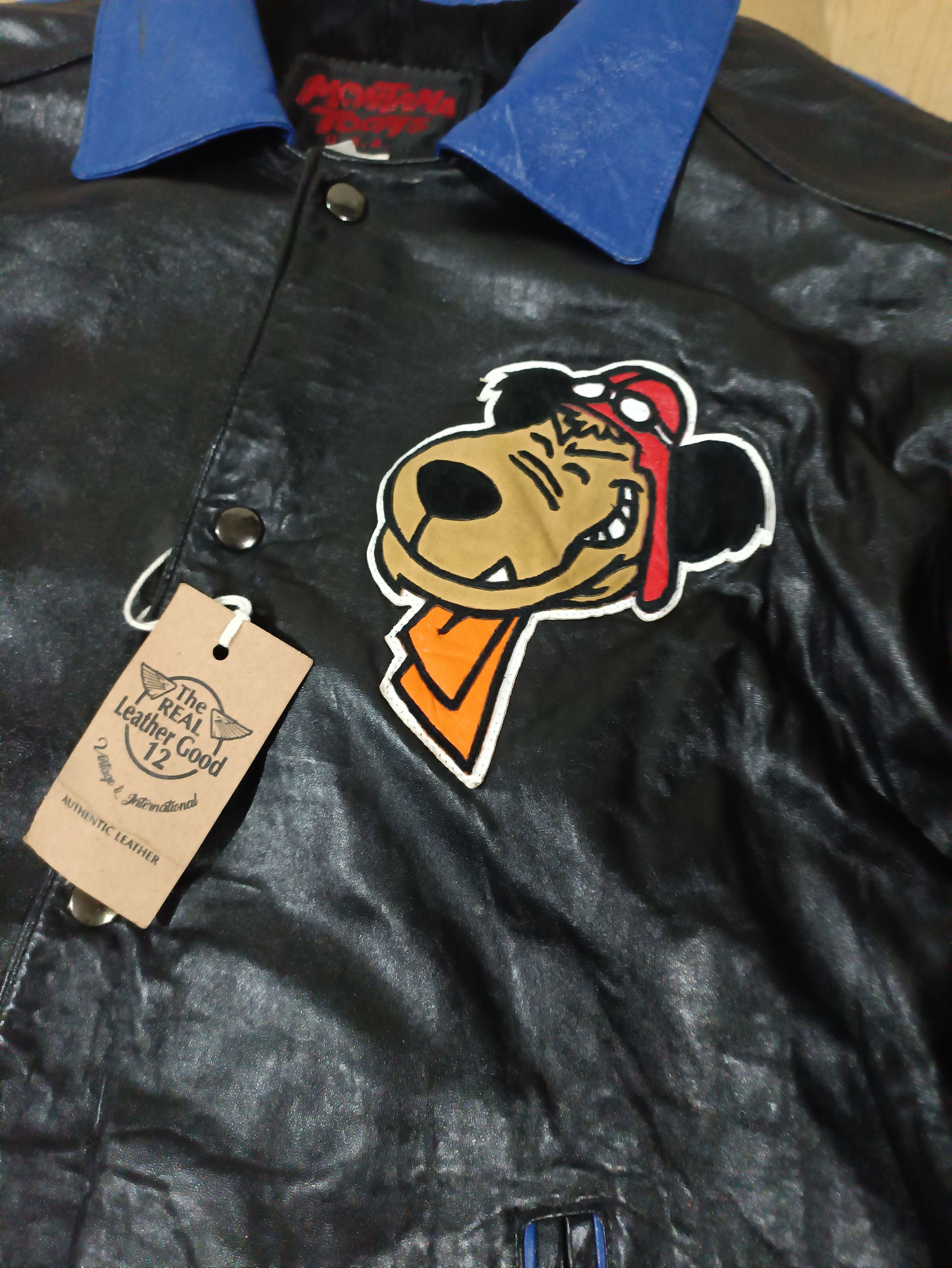 Vintage VTG 90S DASTARDLY MUTTLEY LEATHER VARSITY JACKET RARE Size US S / EU 44-46 / 1 - 3 Thumbnail