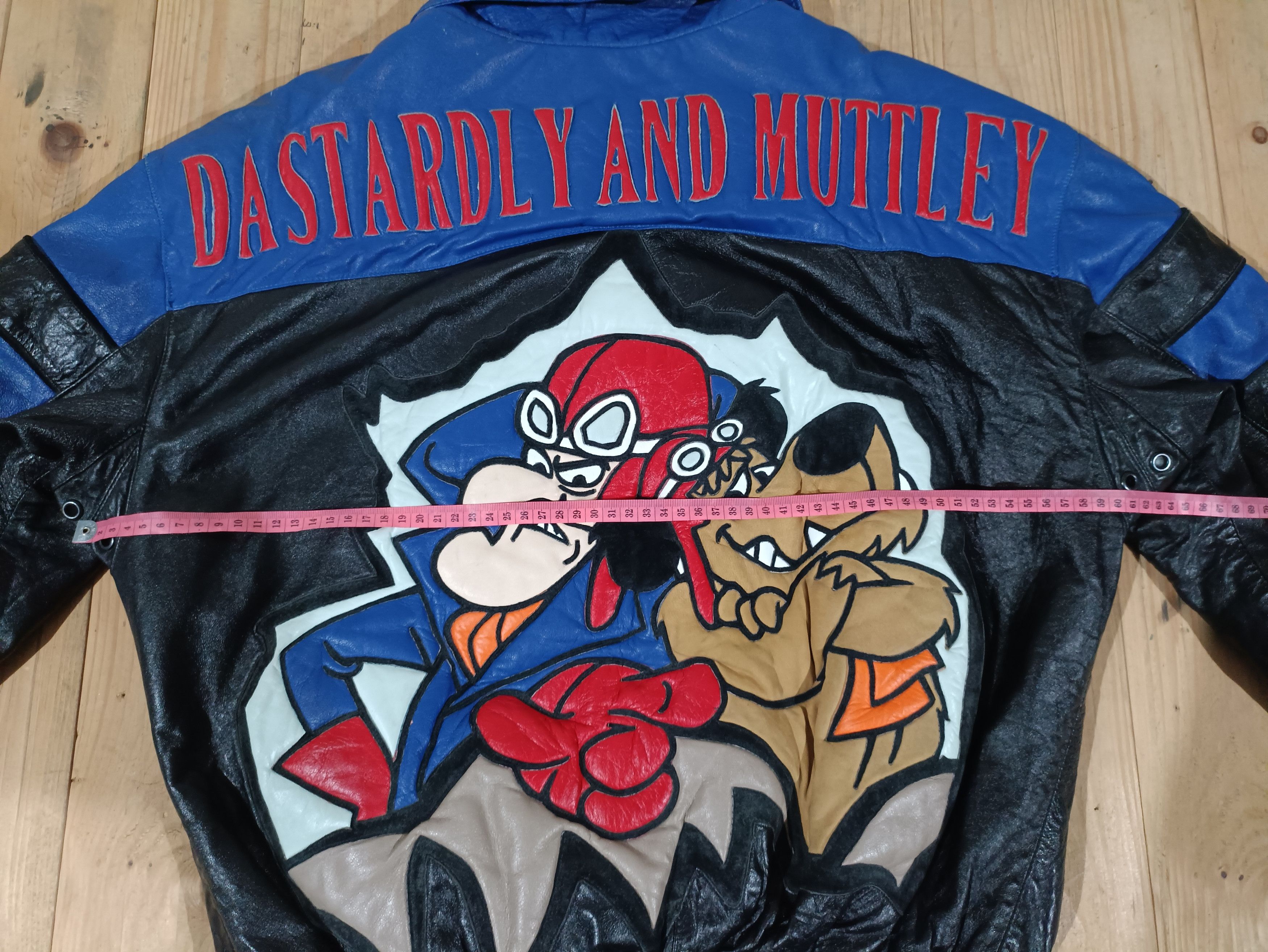 Vintage VTG 90S DASTARDLY MUTTLEY LEATHER VARSITY JACKET RARE Size US S / EU 44-46 / 1 - 15 Thumbnail