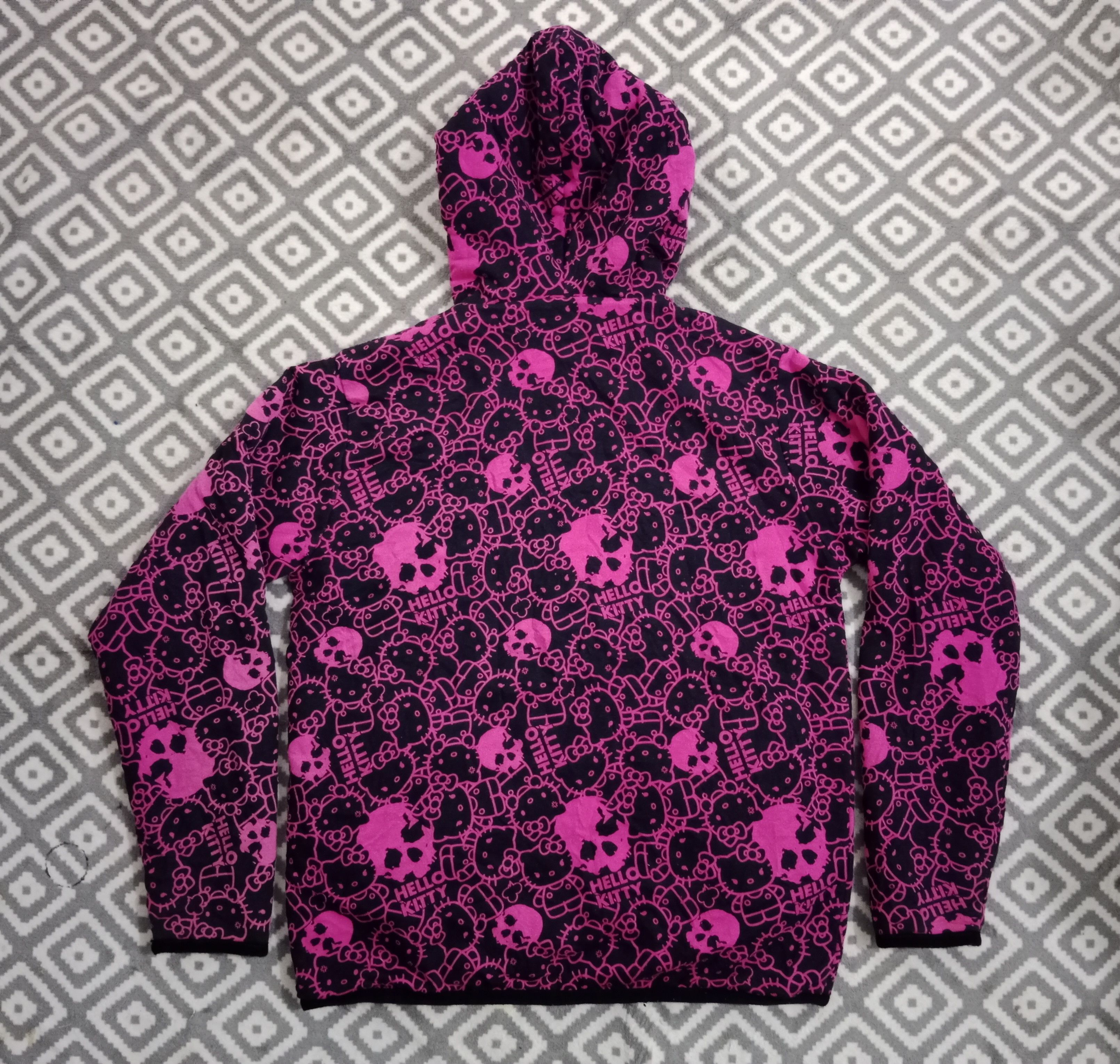Anime GOTHIC Hello Kitty Skulls Fleece Reversible Hoodie Size M / US 6-8 / IT 42-44 - 3 Thumbnail