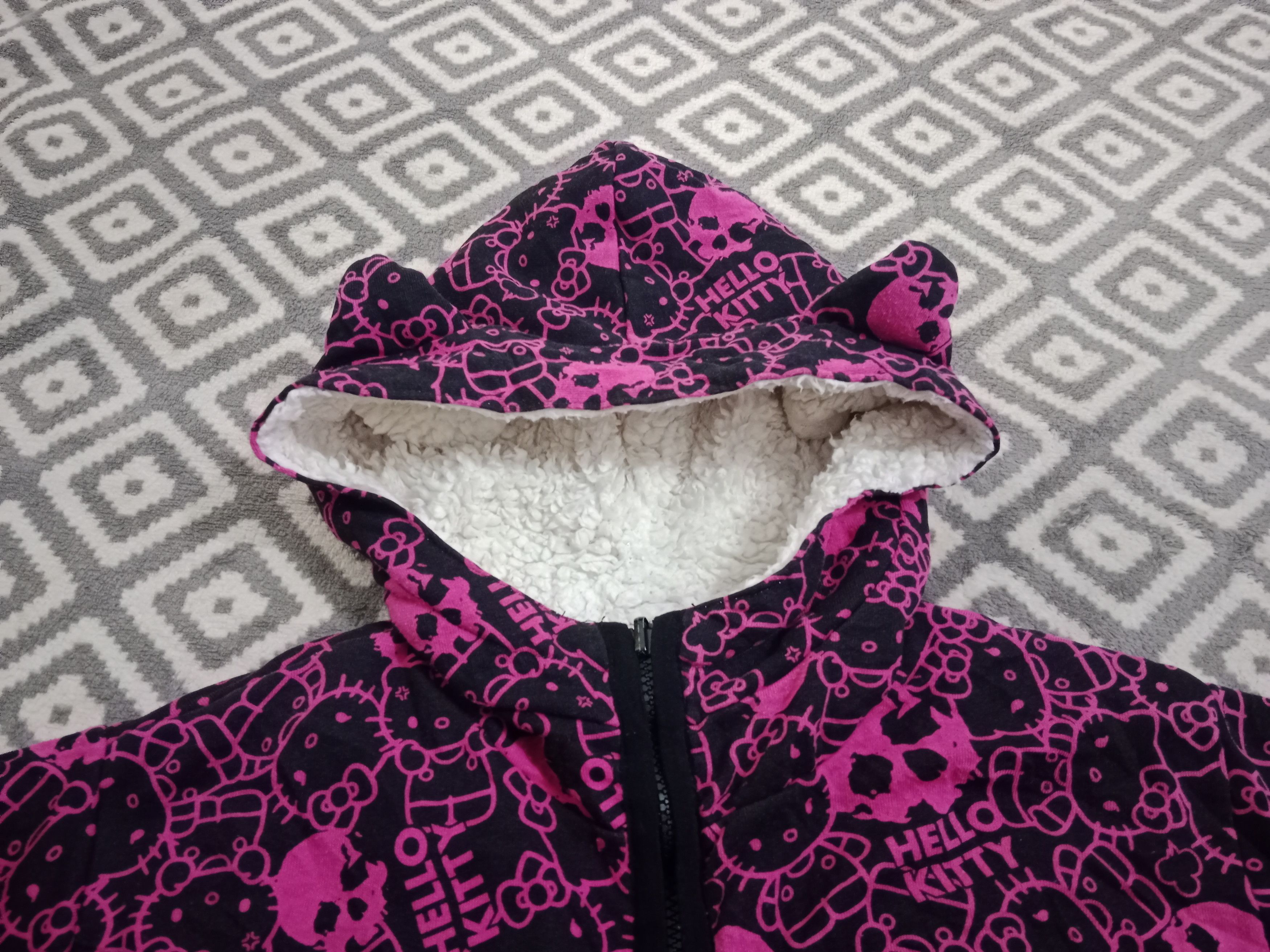 Anime GOTHIC Hello Kitty Skulls Fleece Reversible Hoodie Size M / US 6-8 / IT 42-44 - 5 Thumbnail