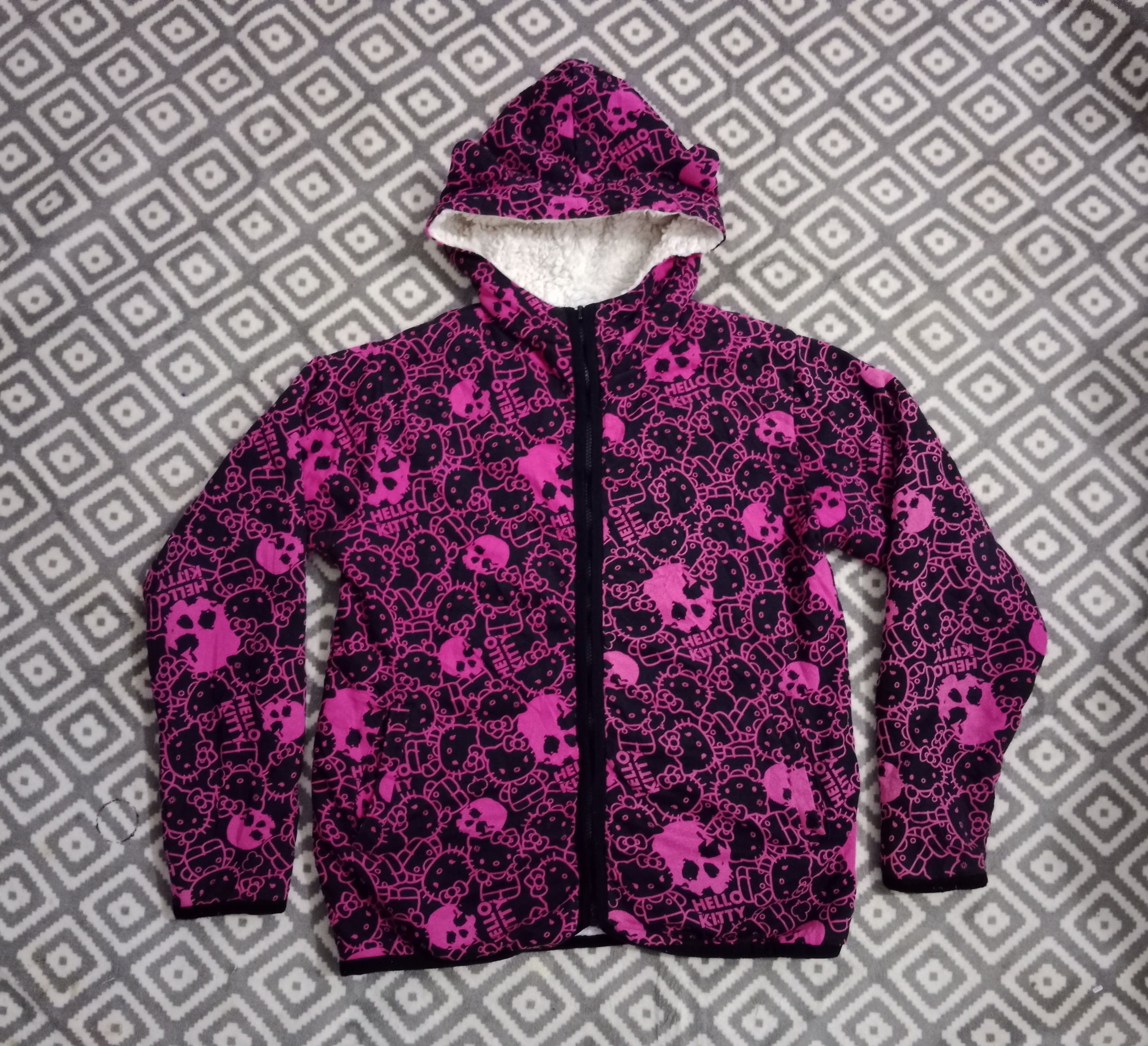 Hello Kitty x Skulls Deep Pile Fleece Reversible Hoodie