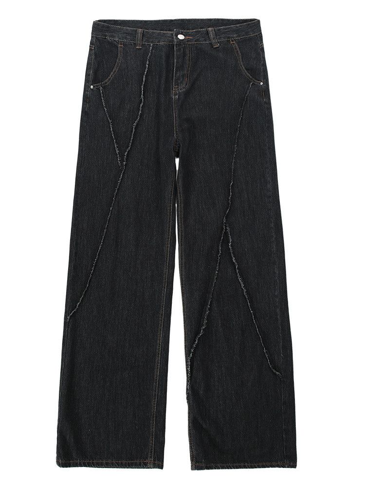 Other Ripped Patchwork Denim Trousers Oversize Loose Casual Pants Size US 31 - 3 Thumbnail