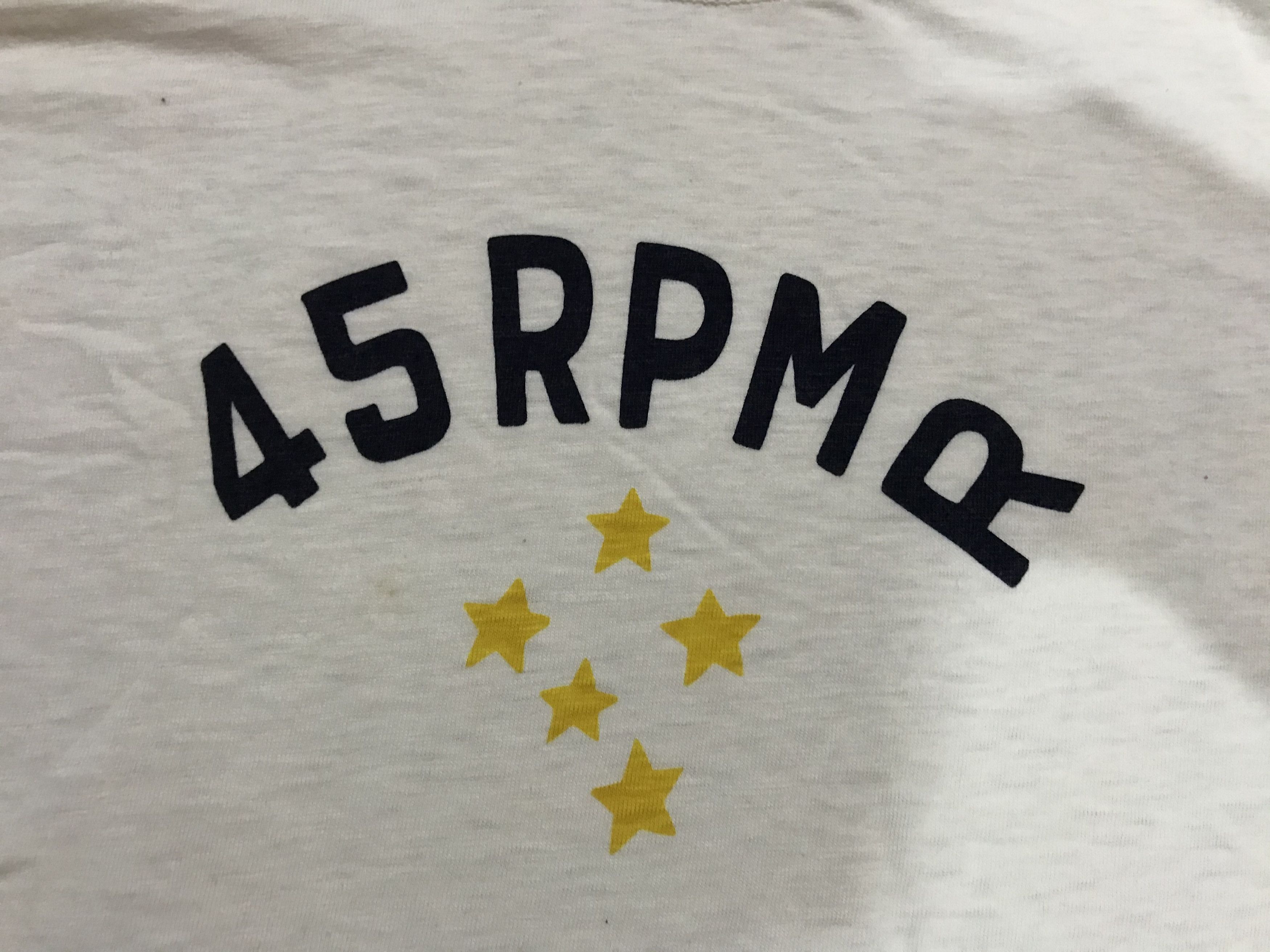 45 RPM embroidered scripts SS summer tee-shirt streetwear