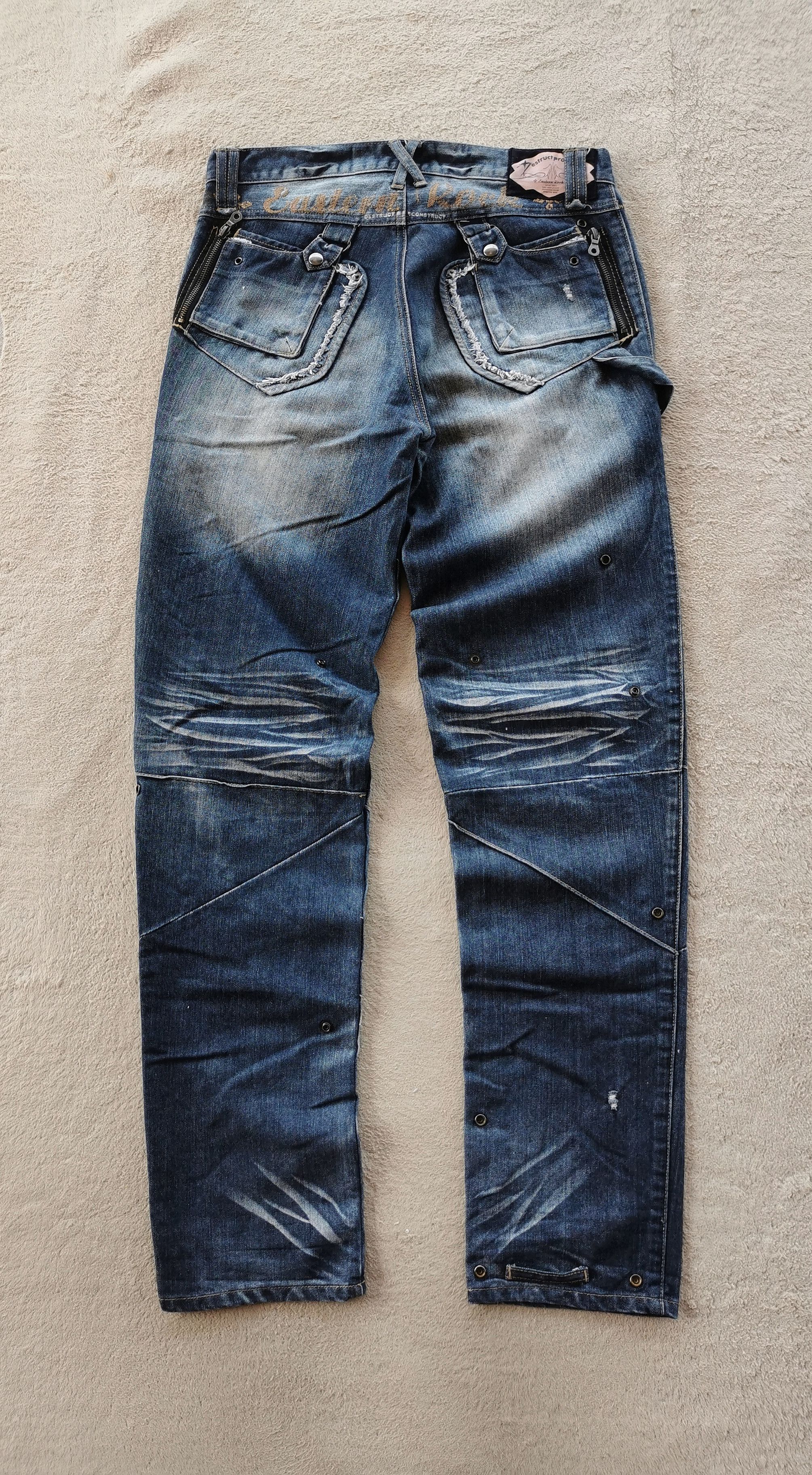 PPFM PPFM Eastern Rock Destruct & Deconstruct Denim Jeans Size US 33 - 6 Thumbnail