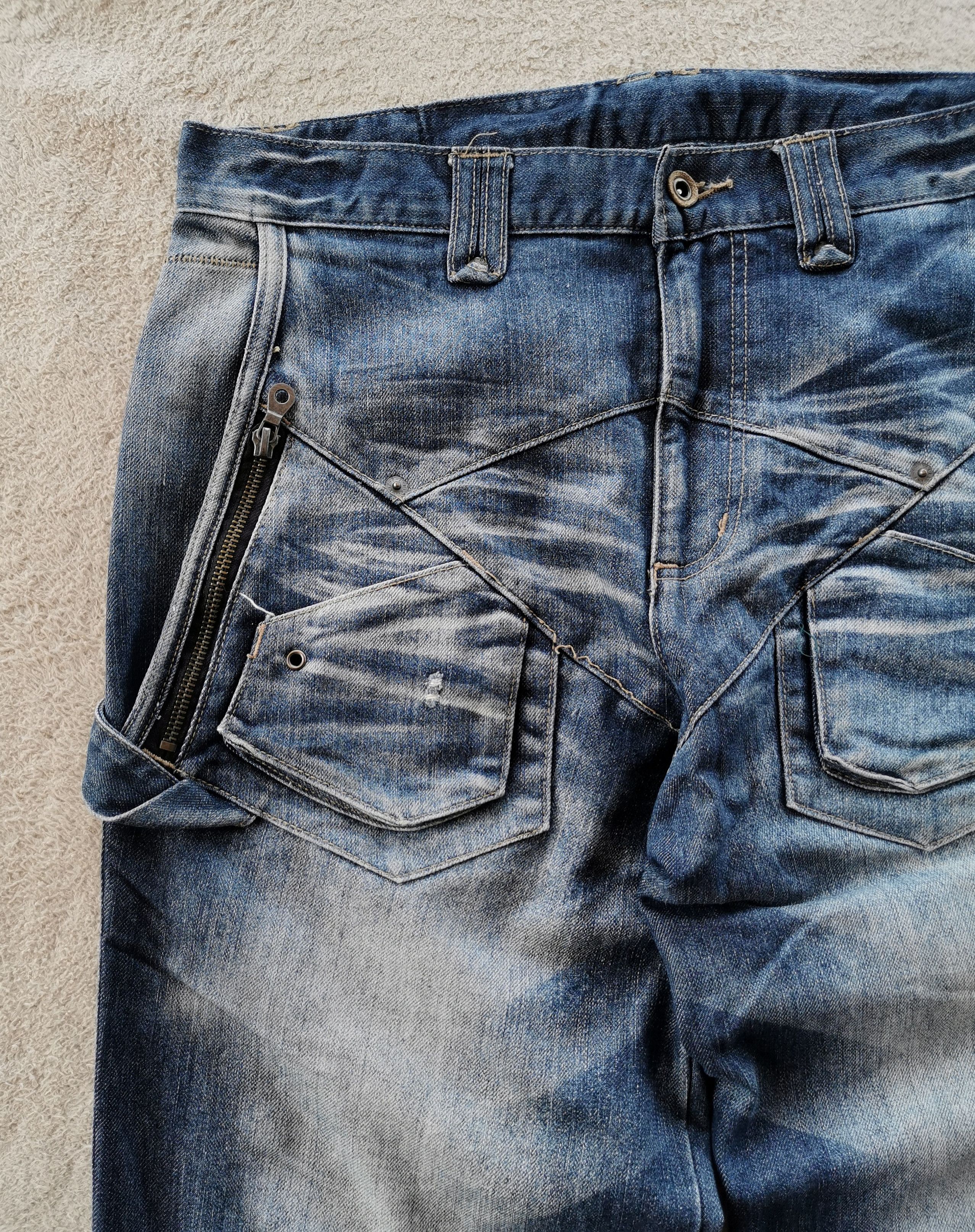 PPFM PPFM Eastern Rock Destruct & Deconstruct Denim Jeans Size US 33 - 5 Thumbnail