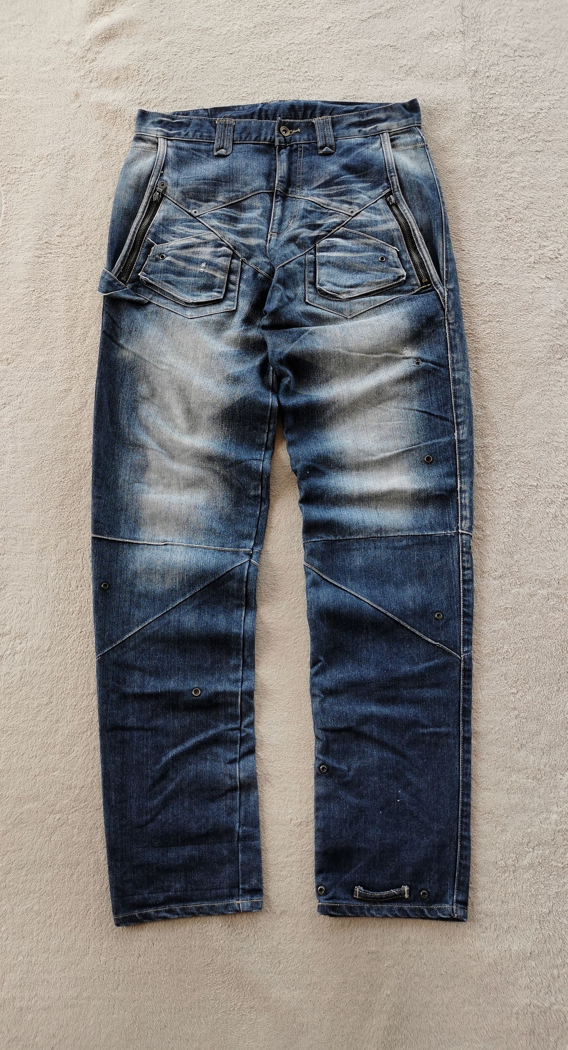 PPFM PPFM Eastern Rock Destruct & Deconstruct Denim Jeans Size US 33 - 1 Thumbnail
