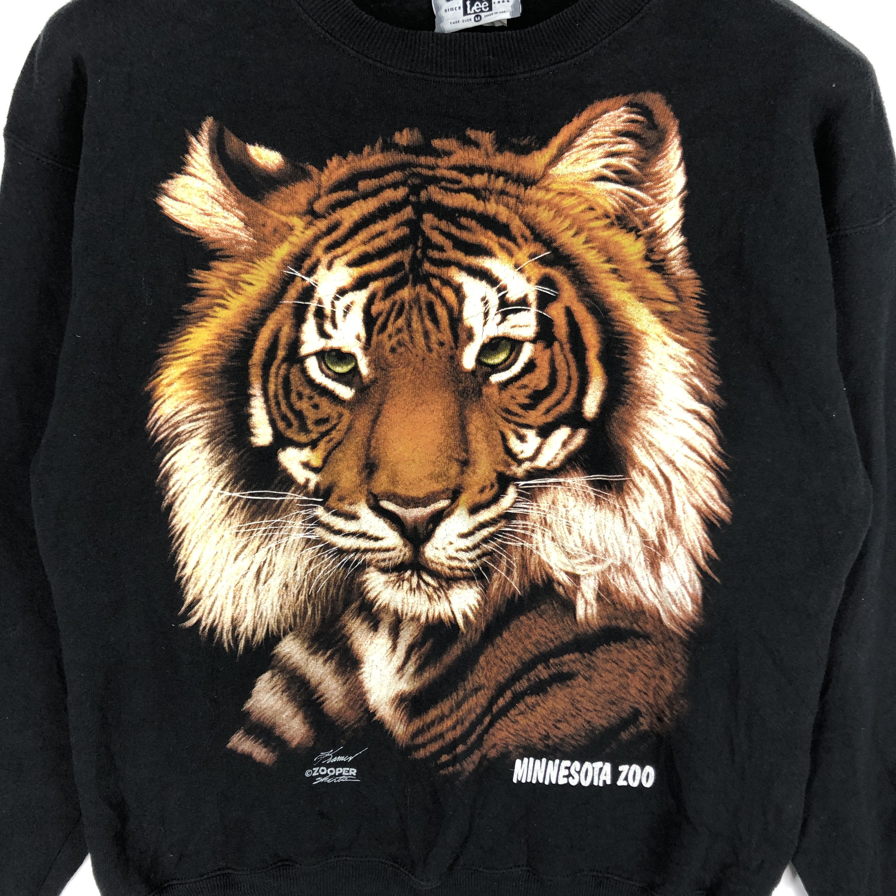 Lee 90s Tiger Of MINNESOTA ZOO Crew Neck Sweatshirt #2584-92 Size US M / EU 48-50 / 2 - 2 Thumbnail
