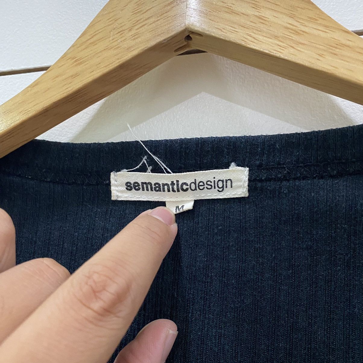 If Six Was Nine × Le Grande Bleu (L.G.B.) × semanticdesign Semantic Design Japanese V-Neck Tee Tshirt Size US XXS / EU 40 - 4 Thumbnail