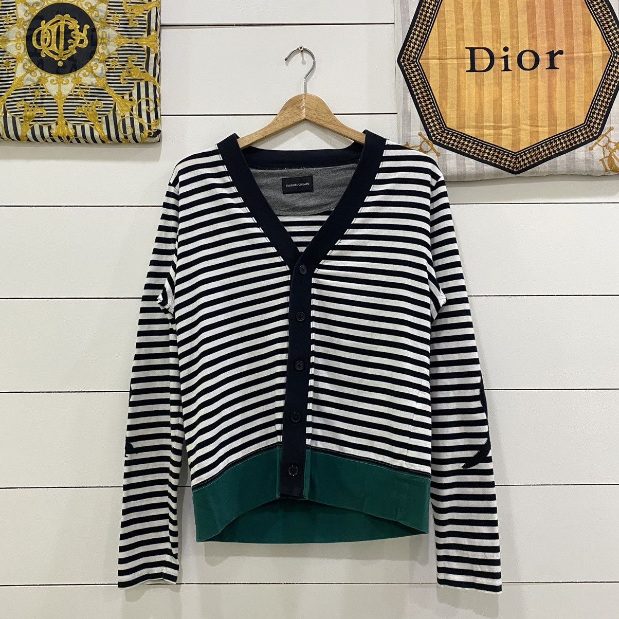Issey Miyake × Japanese Brand × Tsumori Chisato Tsumori Chisato By Issey Miyake Striped Patchwork Cardigan Size US XS / EU 42 / 0 - 1 Thumbnail