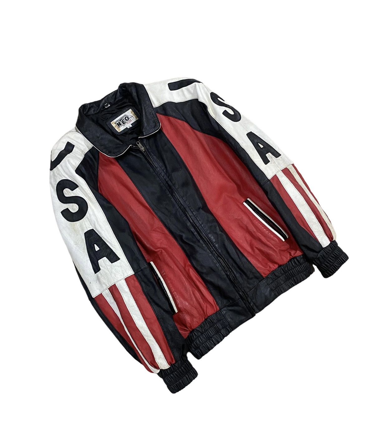 Vintage Vtg🔥Neo Blood Tokyo America Flag Leather Jacket Size US M / EU 48-50 / 2 - 10 Thumbnail