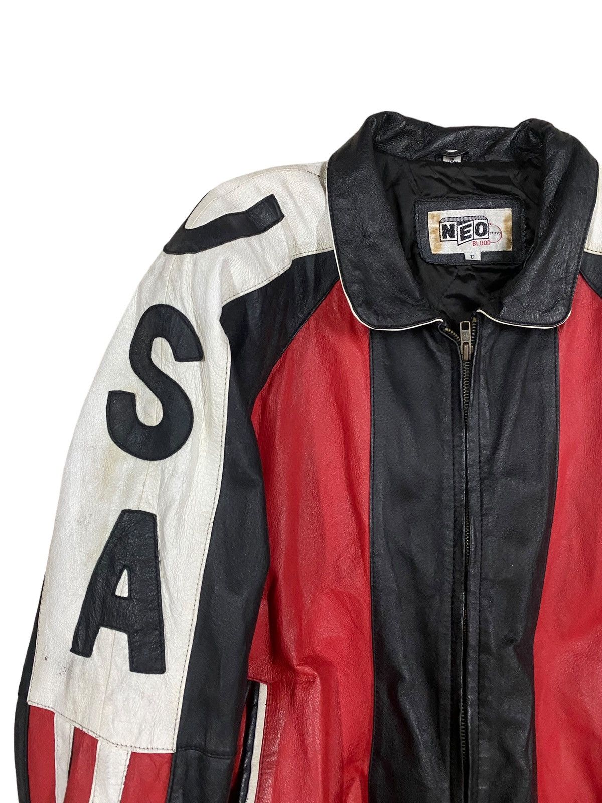 Vintage Vtg🔥Neo Blood Tokyo America Flag Leather Jacket Size US M / EU 48-50 / 2 - 6 Thumbnail