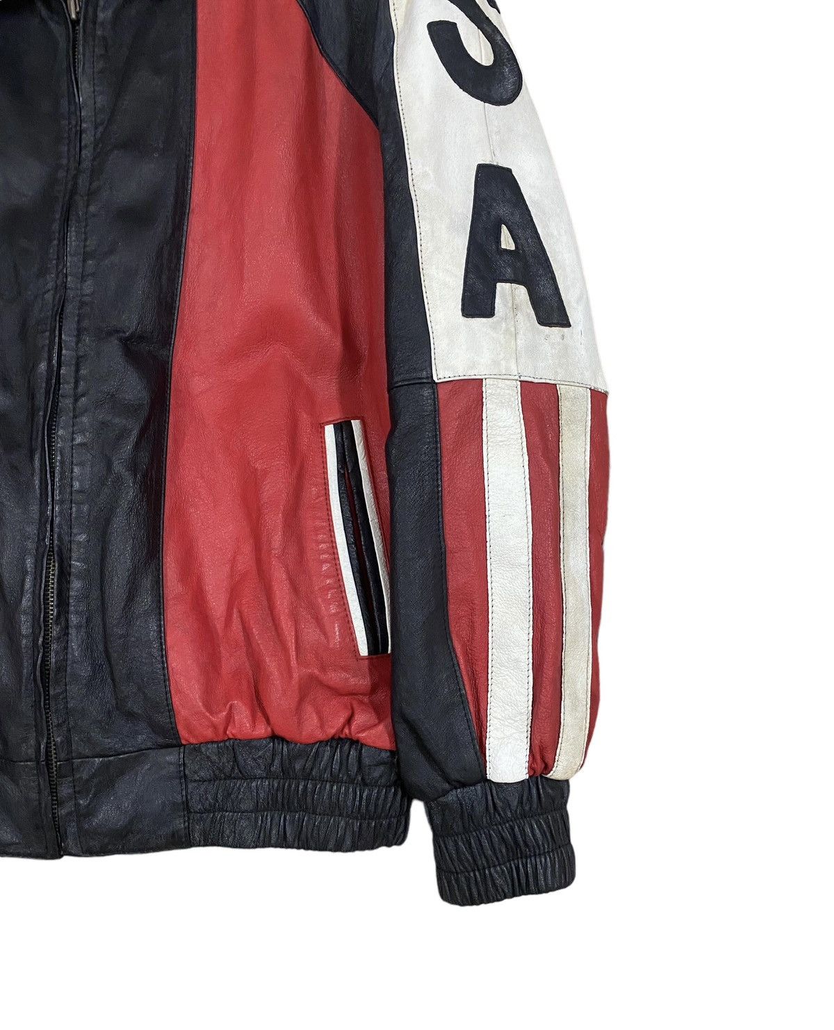 Vintage Vtg🔥Neo Blood Tokyo America Flag Leather Jacket Size US M / EU 48-50 / 2 - 9 Thumbnail