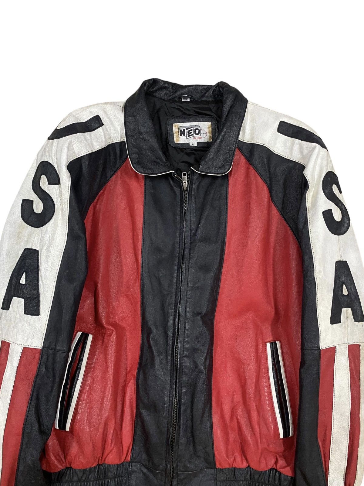 Vintage Vtg🔥Neo Blood Tokyo America Flag Leather Jacket Size US M / EU 48-50 / 2 - 4 Thumbnail