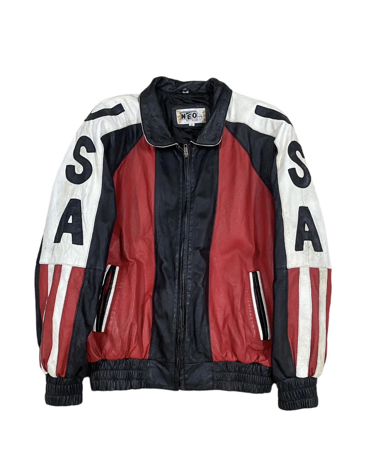 Vintage Vtg🔥Neo Blood Tokyo America Flag Leather Jacket Size US M / EU 48-50 / 2 - 1 Thumbnail