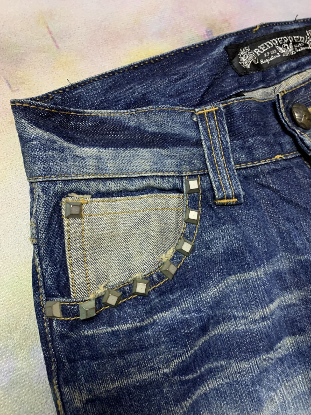 Hysteric Glamour Japanese Brand Red Pepper Washed Denim Straight Cut Size US 33 - 7 Thumbnail