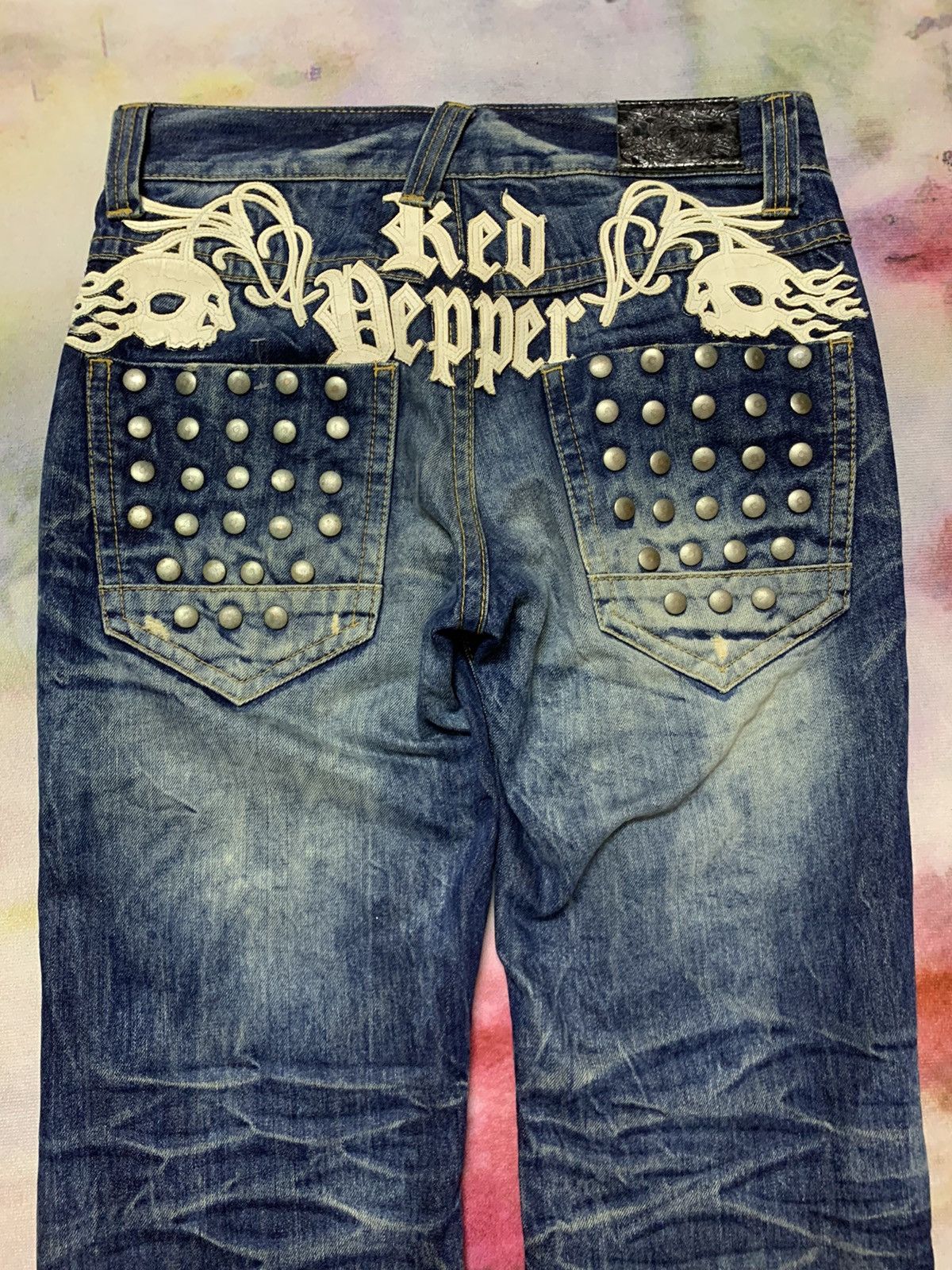 Hysteric Glamour Japanese Brand Red Pepper Washed Denim Straight Cut Size US 33 - 3 Thumbnail
