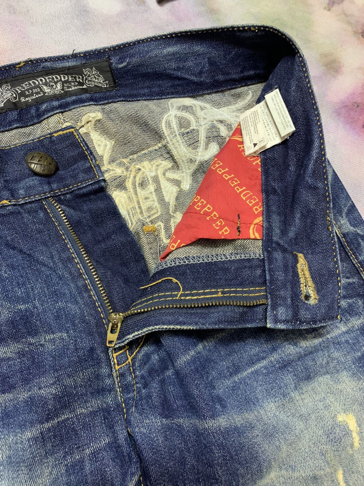 Hysteric Glamour Japanese Brand Red Pepper Washed Denim Straight Cut Size US 33 - 11 Thumbnail