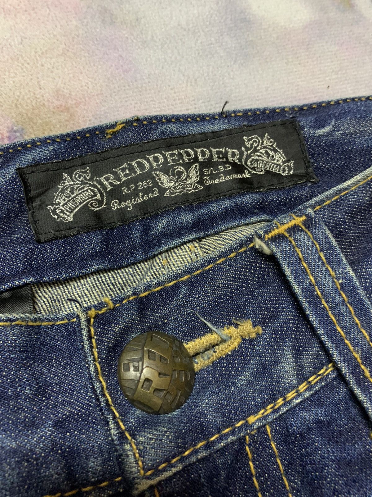 Hysteric Glamour Japanese Brand Red Pepper Washed Denim Straight Cut Size US 33 - 9 Thumbnail