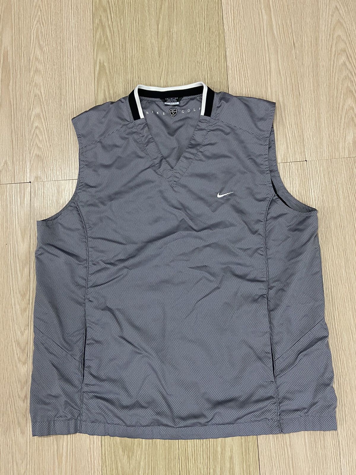 00'S Nike Golf V-neck warm-up vest, men's XL size polyester gray type Vintage Second Hand