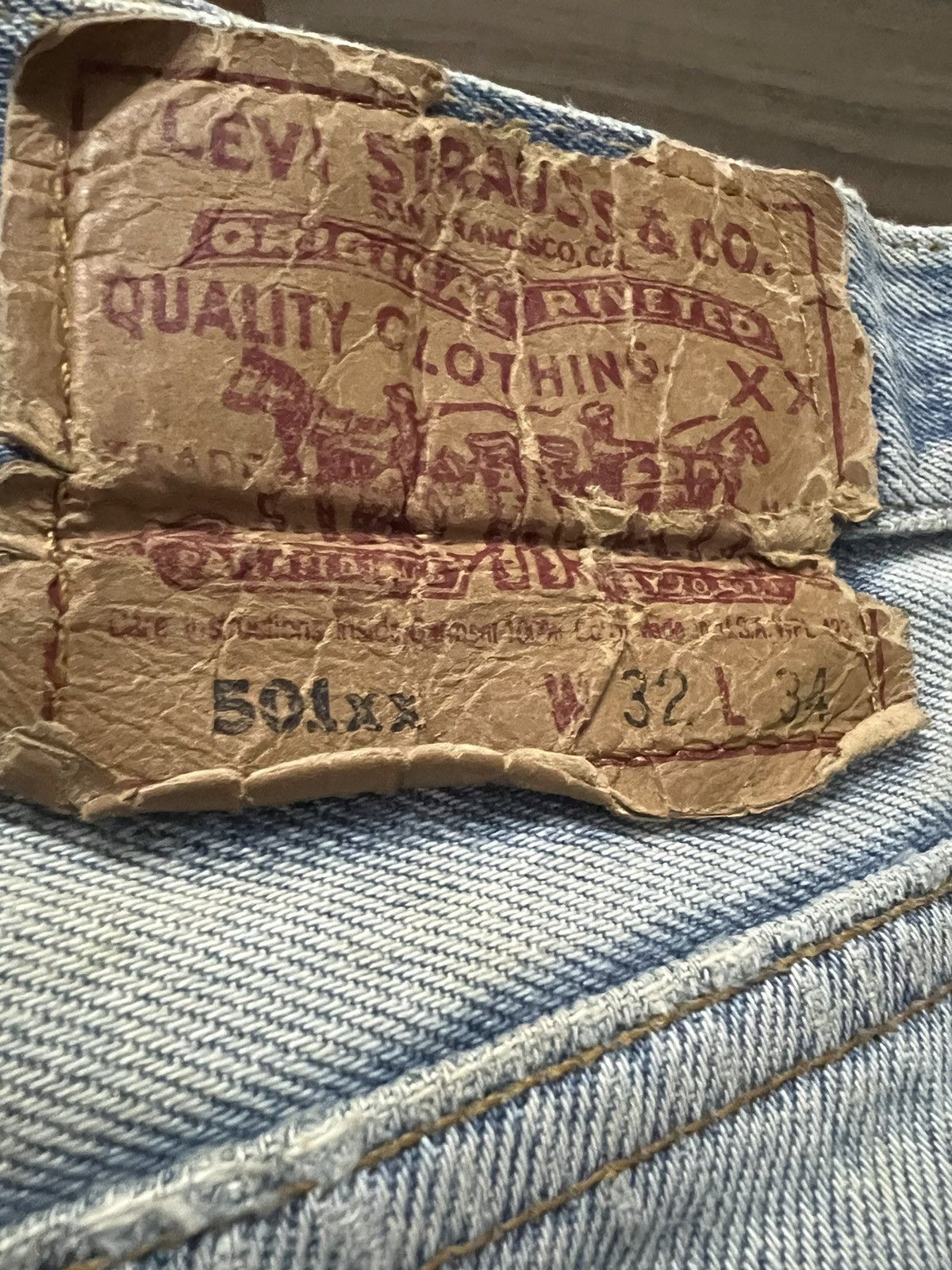 Levi's Vintage Clothing Levis 501 xx USA vintage 90s distressed rugged nice Size US 32 / EU 48 - 14 Thumbnail