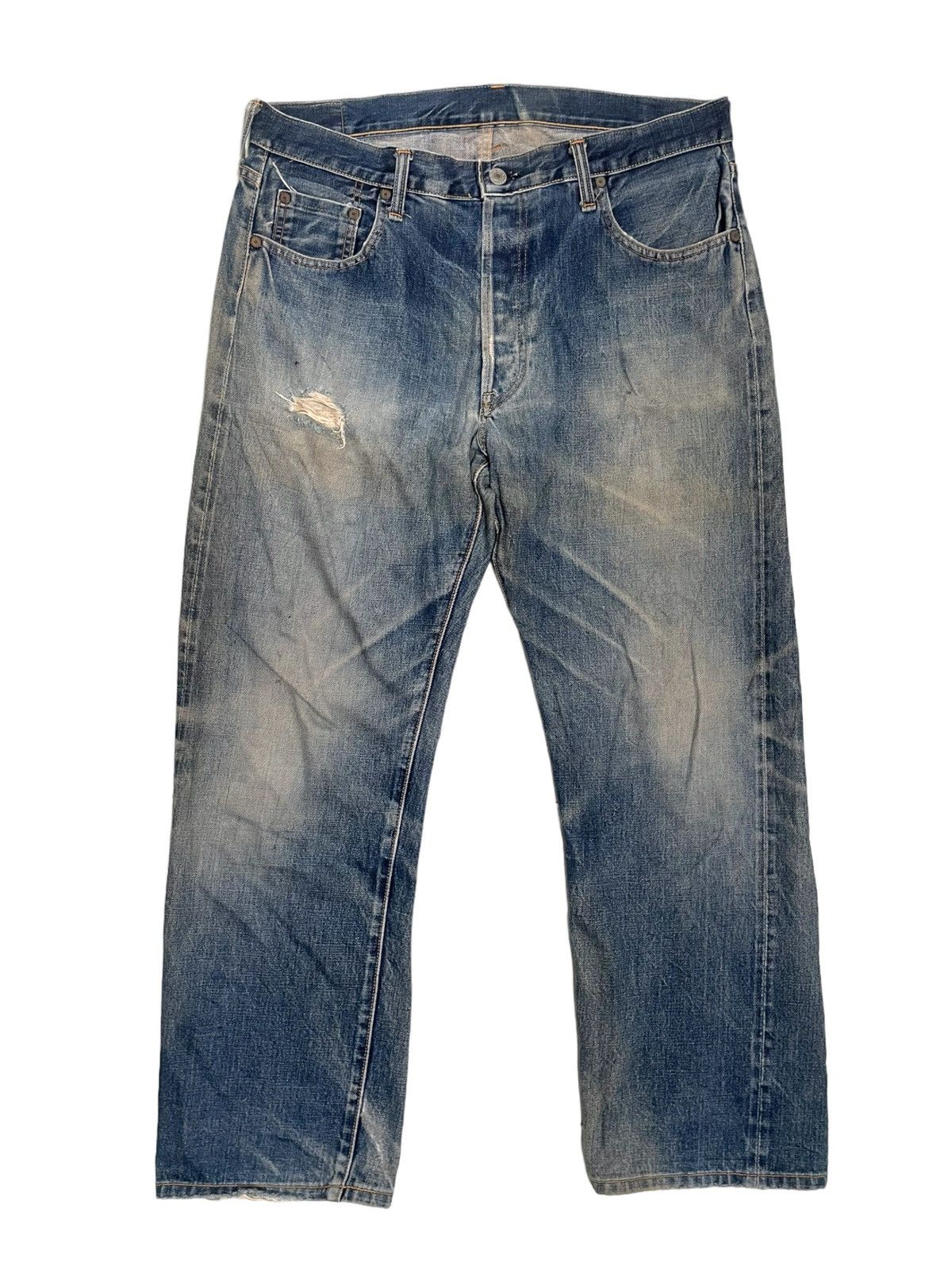 Japanese Brand × Johnbull 💥 SEWING CHOP JOHN BULL DISTRESSED SELVEDGE JAPAN DENIM Size US 36 / EU 52 - 2 Thumbnail