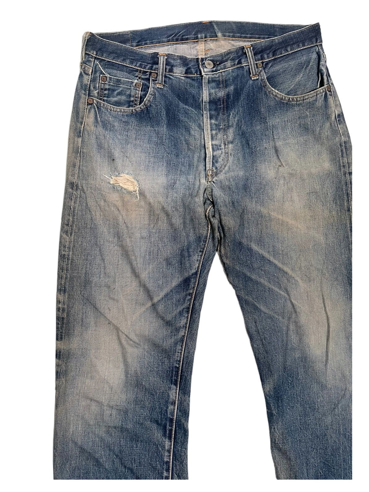 Japanese Brand × Johnbull 💥 SEWING CHOP JOHN BULL DISTRESSED SELVEDGE JAPAN DENIM Size US 36 / EU 52 - 3 Thumbnail
