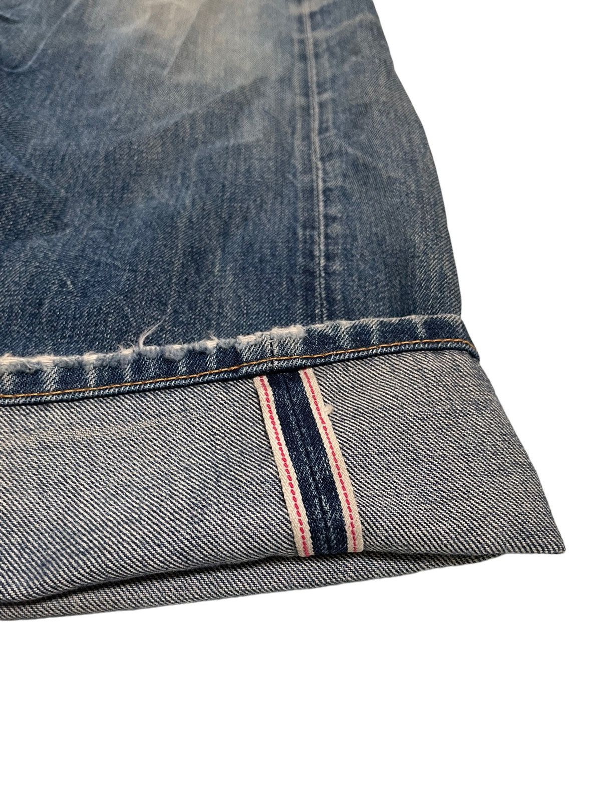Japanese Brand × Johnbull 💥 SEWING CHOP JOHN BULL DISTRESSED SELVEDGE JAPAN DENIM Size US 36 / EU 52 - 6 Thumbnail