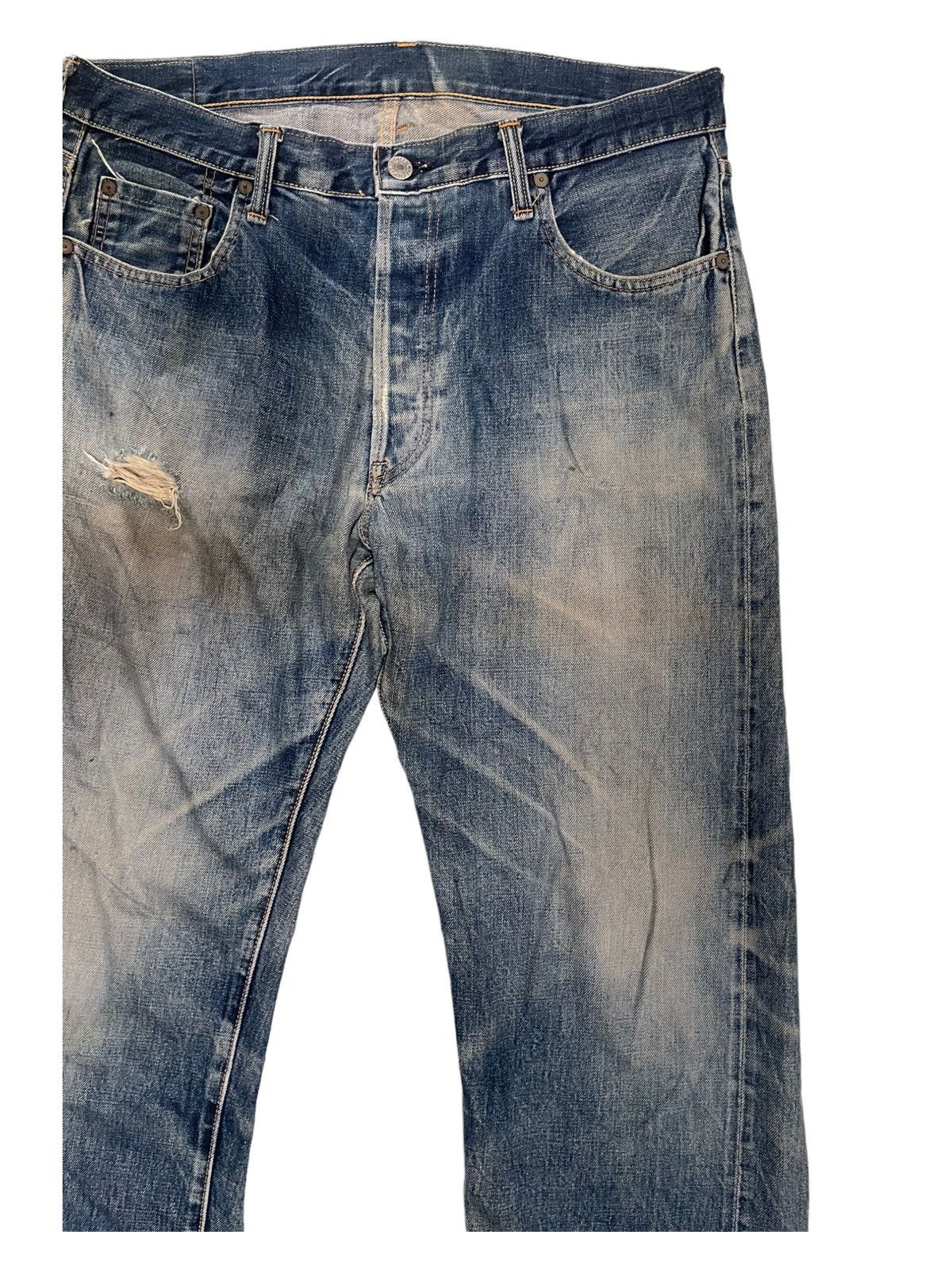 Japanese Brand × Johnbull 💥 SEWING CHOP JOHN BULL DISTRESSED SELVEDGE JAPAN DENIM Size US 36 / EU 52 - 4 Thumbnail
