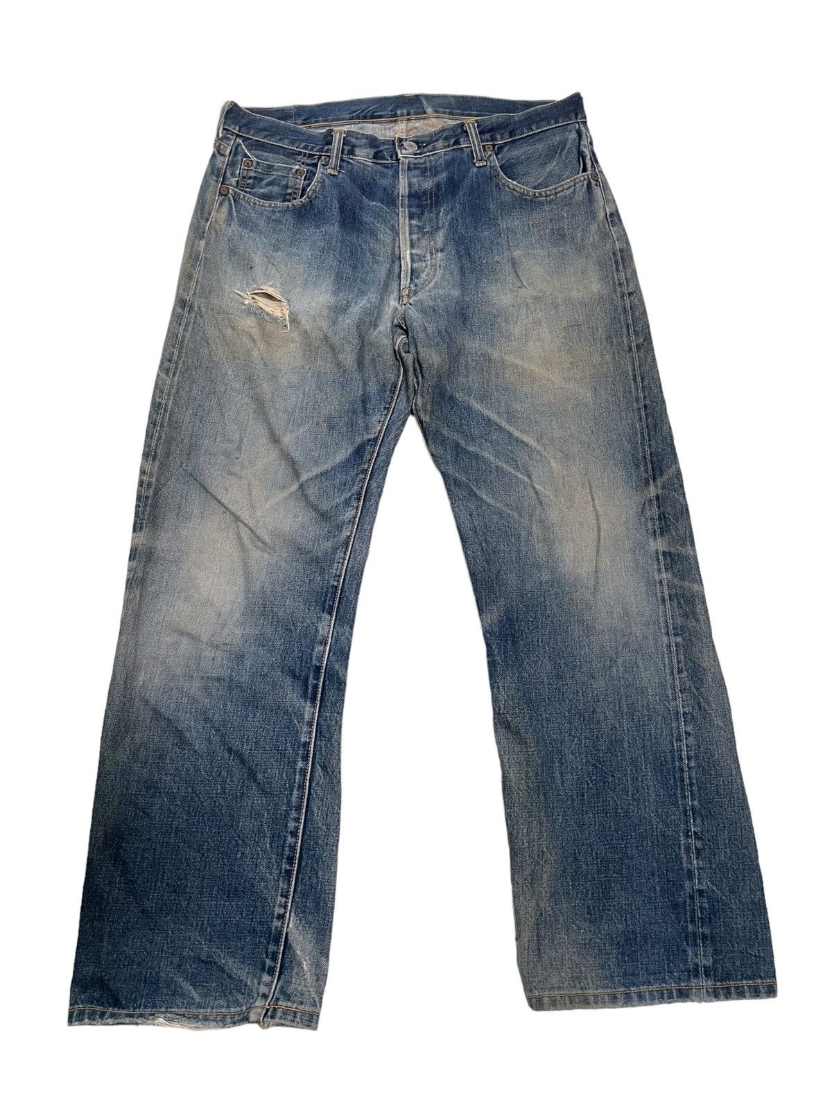 Japanese Brand × Johnbull 💥 SEWING CHOP JOHN BULL DISTRESSED SELVEDGE JAPAN DENIM Size US 36 / EU 52 - 1 Thumbnail