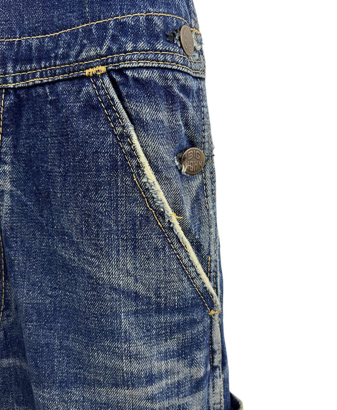 Big John × Vintage Vintage BIG JOHN Denim Overalls High Back Workwear Distresse Size US 30 / EU 46 - 8 Thumbnail