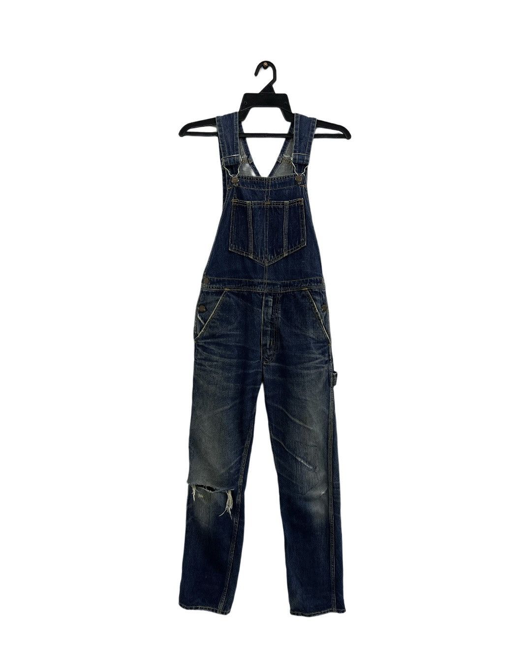 Big John × Vintage Vintage BIG JOHN Denim Overalls High Back Workwear Distresse Size US 30 / EU 46 - 1 Thumbnail