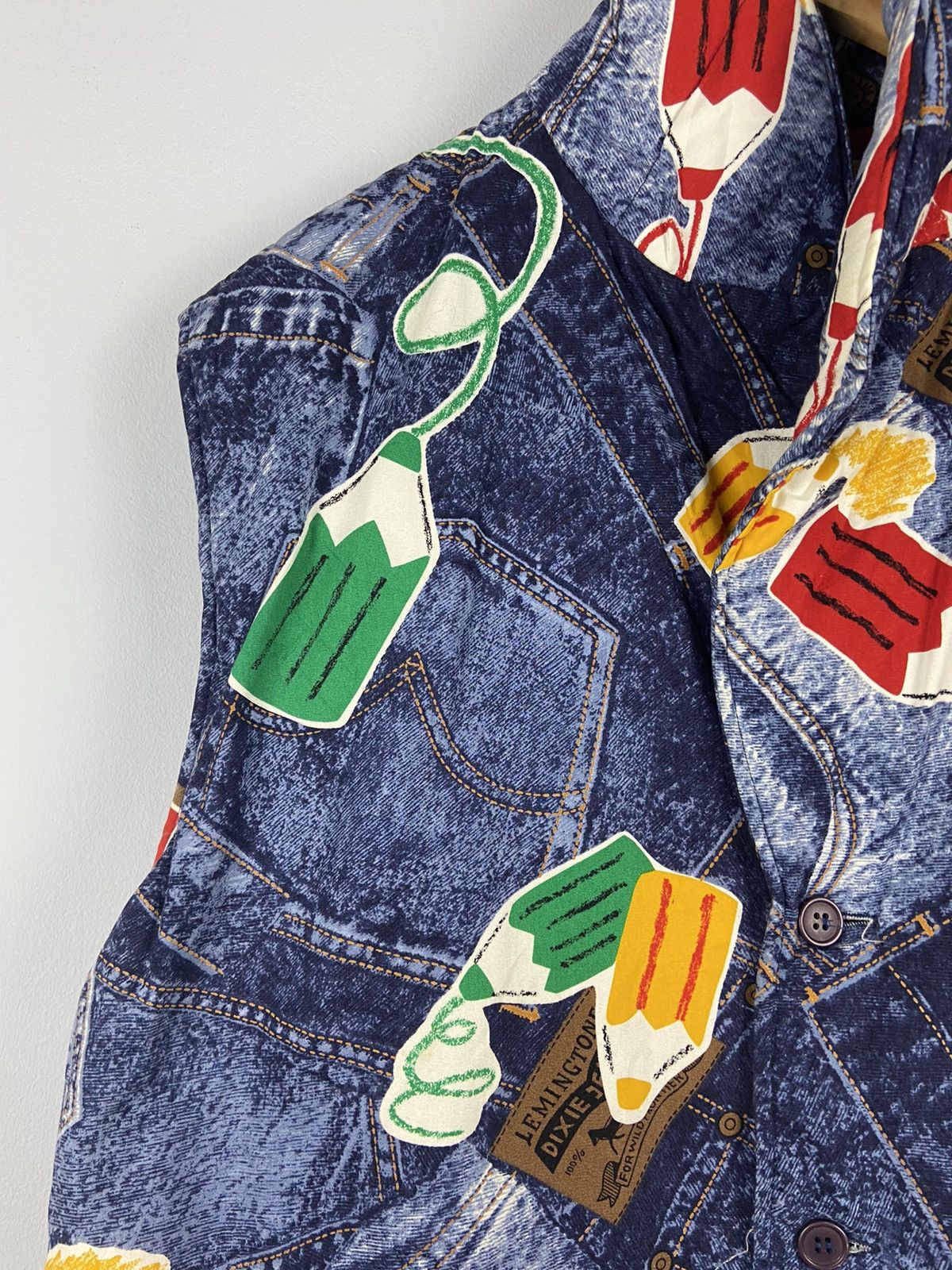 Vintage square circle marvellous OG Over Print Vest Jacket Size US XL / EU 56 / 4 - 5 Thumbnail