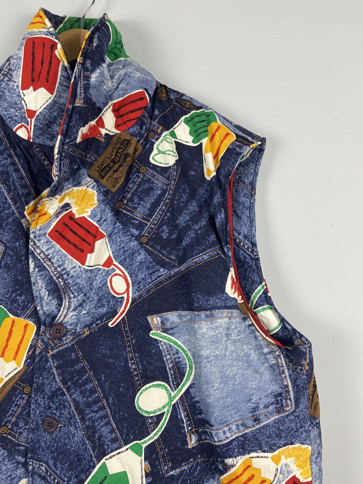 Vintage square circle marvellous OG Over Print Vest Jacket Size US XL / EU 56 / 4 - 2 Thumbnail