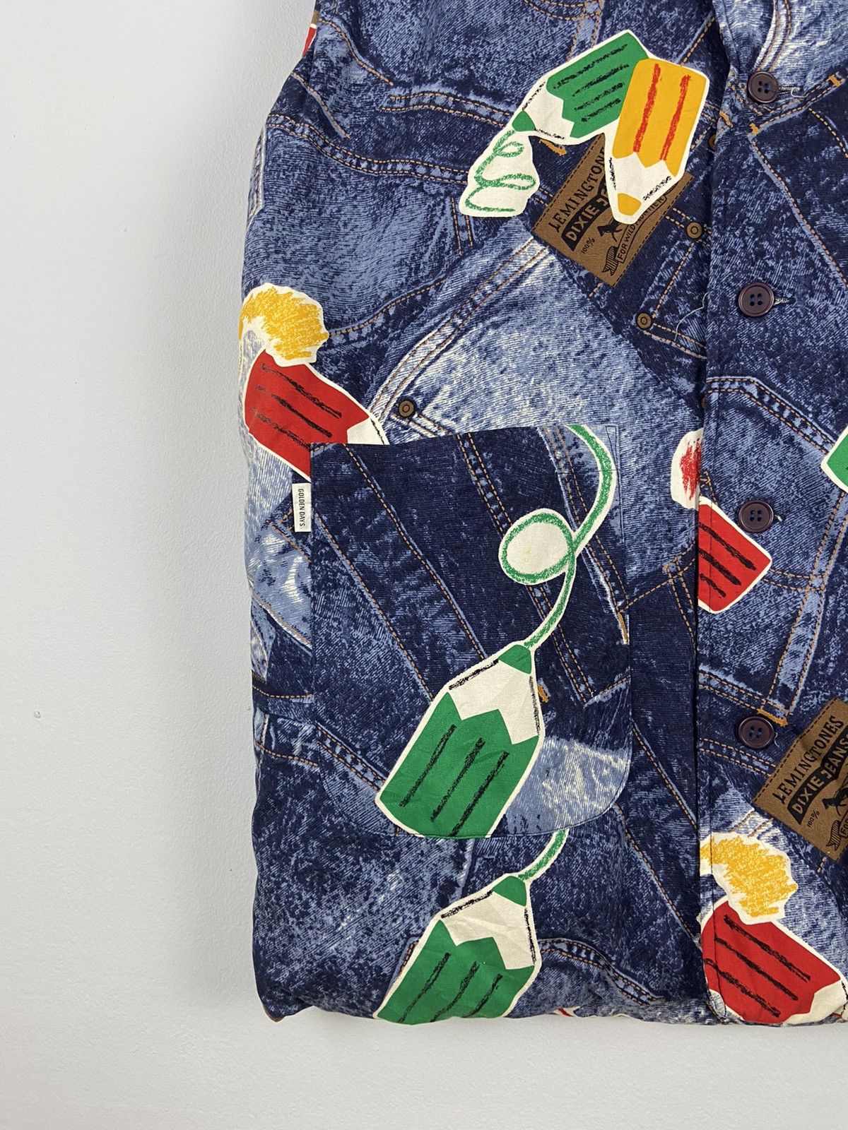 Vintage square circle marvellous OG Over Print Vest Jacket Size US XL / EU 56 / 4 - 4 Thumbnail