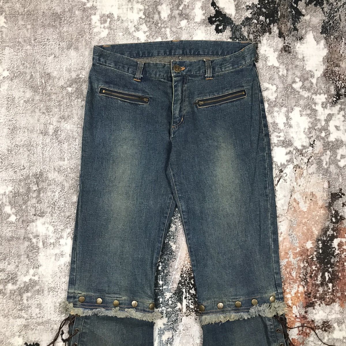 If Six Was Nine × Japanese Brand × Vintage Vintage Japanese Brand Flare Avant Garden Style Denim Jeans Size 28" / US 6 / IT 42 - 2 Thumbnail