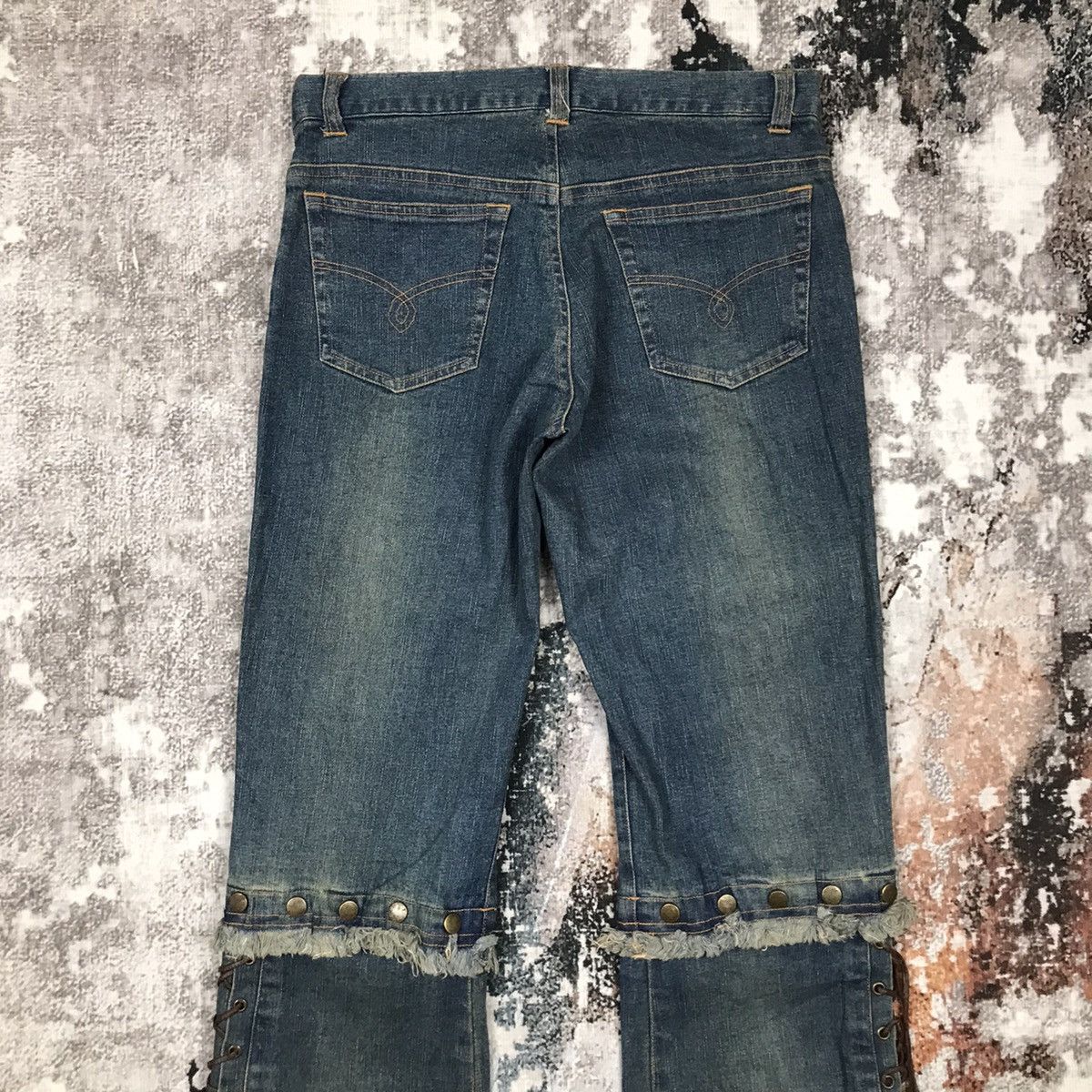 If Six Was Nine × Japanese Brand × Vintage Vintage Japanese Brand Flare Avant Garden Style Denim Jeans Size 28" / US 6 / IT 42 - 9 Thumbnail