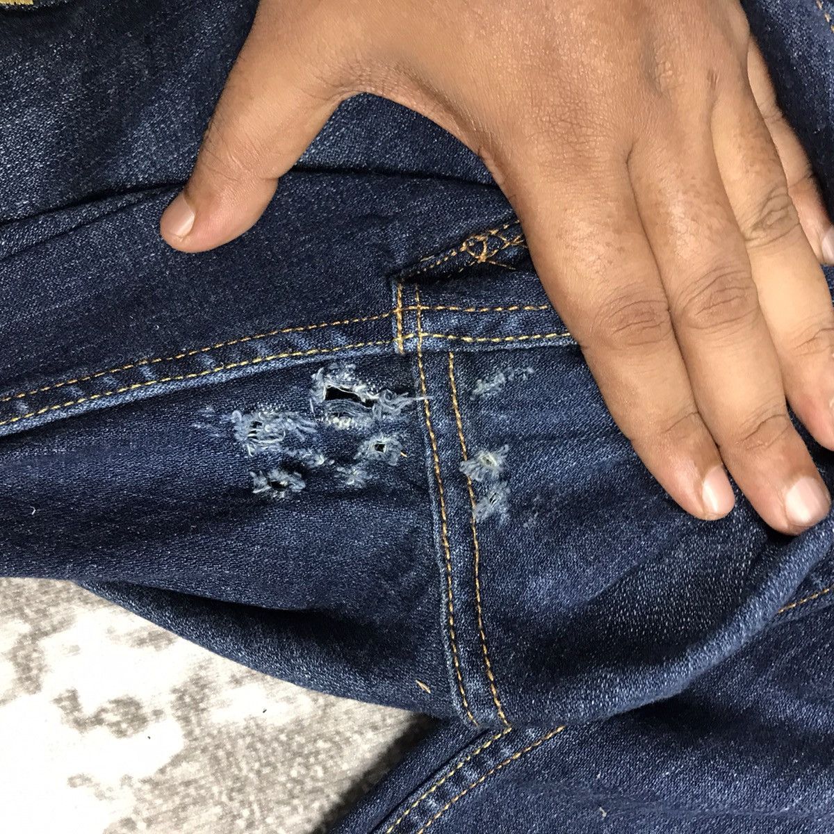 Levi's × Vintage Vintage Levis 524 Super Low Flare Distressed Denim Jeans Size 29" - 14 Thumbnail