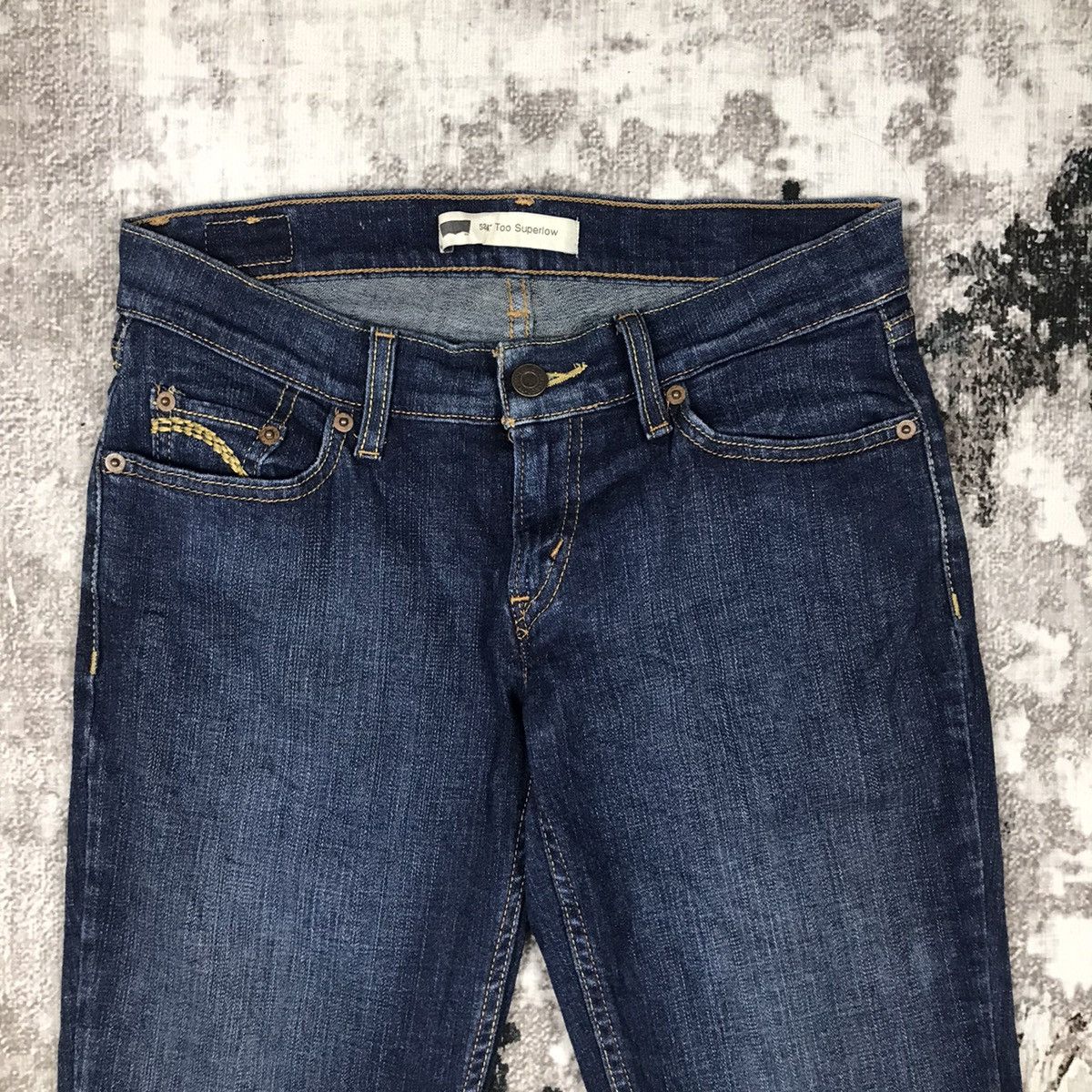 Levi's × Vintage Vintage Levis 524 Super Low Flare Distressed Denim Jeans Size 29" - 11 Thumbnail
