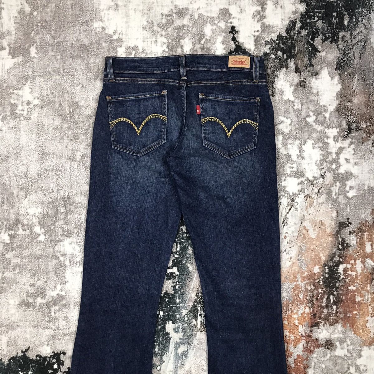 Levi's × Vintage Vintage Levis 524 Super Low Flare Distressed Denim Jeans Size 29" - 2 Thumbnail