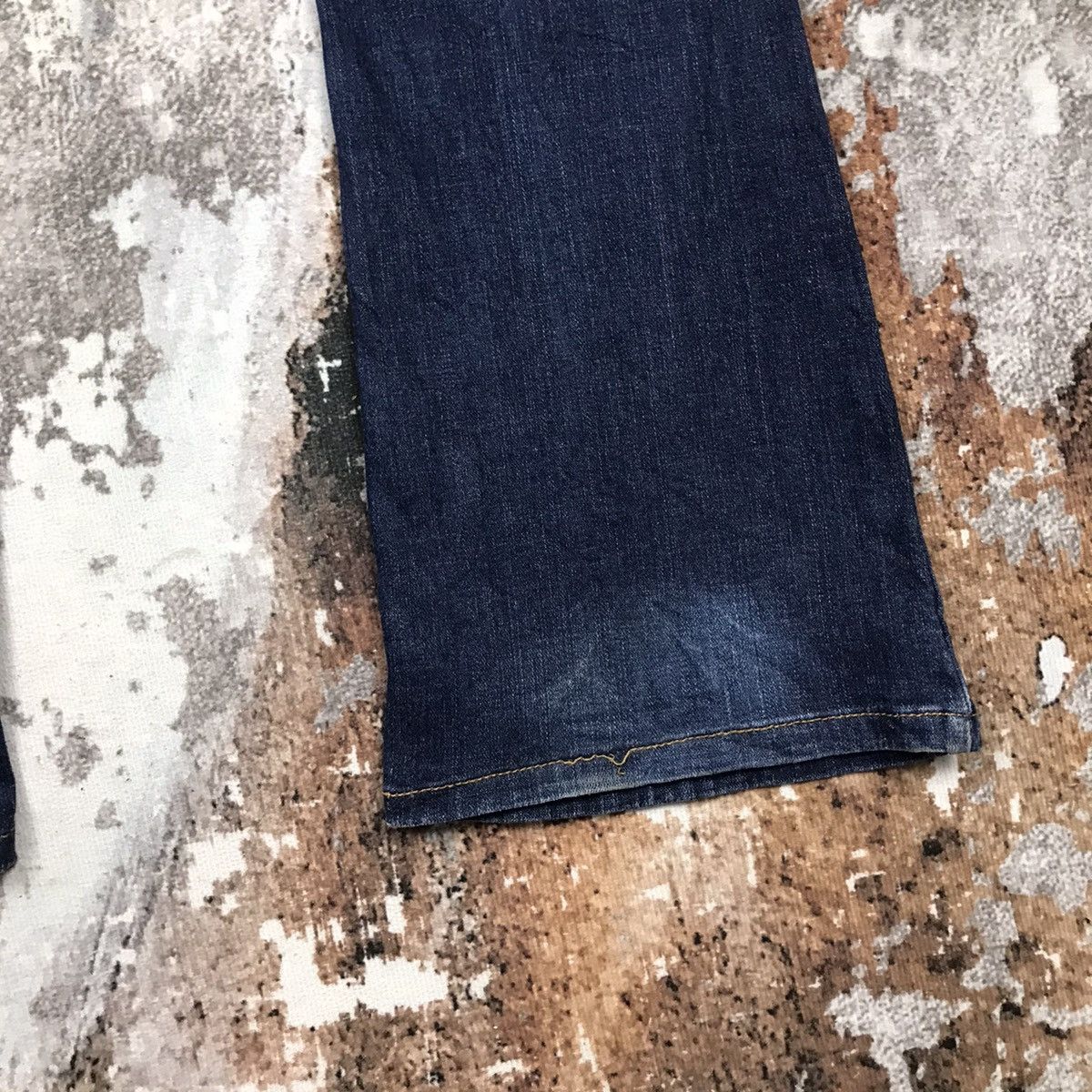 Levi's × Vintage Vintage Levis 524 Super Low Flare Distressed Denim Jeans Size 29" - 8 Thumbnail