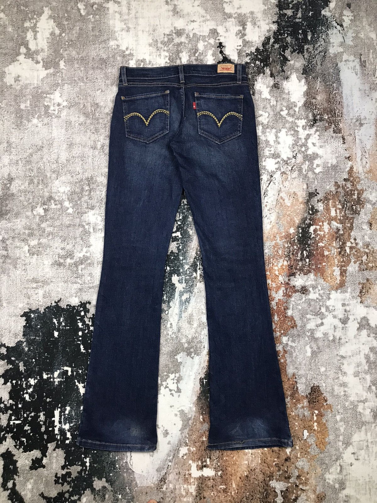 Levi's × Vintage Vintage Levis 524 Super Low Flare Distressed Denim Jeans Size 29" - 1 Thumbnail