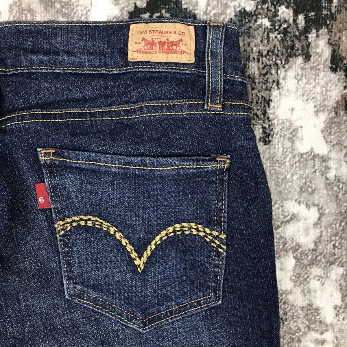 Levi's × Vintage Vintage Levis 524 Super Low Flare Distressed Denim Jeans Size 29" - 4 Thumbnail