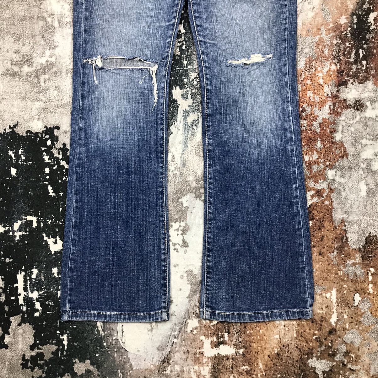 Levi's × Vintage Vintage Levis 518 Flare Light Wash Distressed Denim Jeans Size 30" / US 8 / IT 44 - 12 Thumbnail
