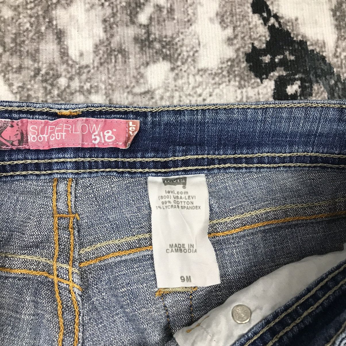 Levi's × Vintage Vintage Levis 518 Flare Light Wash Distressed Denim Jeans Size 30" / US 8 / IT 44 - 13 Thumbnail