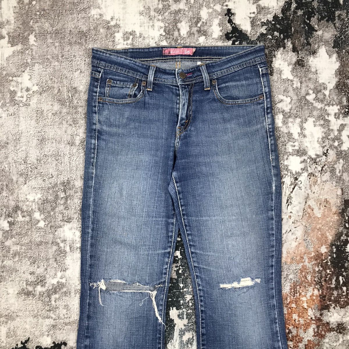 Levi's × Vintage Vintage Levis 518 Flare Light Wash Distressed Denim Jeans Size 30" / US 8 / IT 44 - 9 Thumbnail