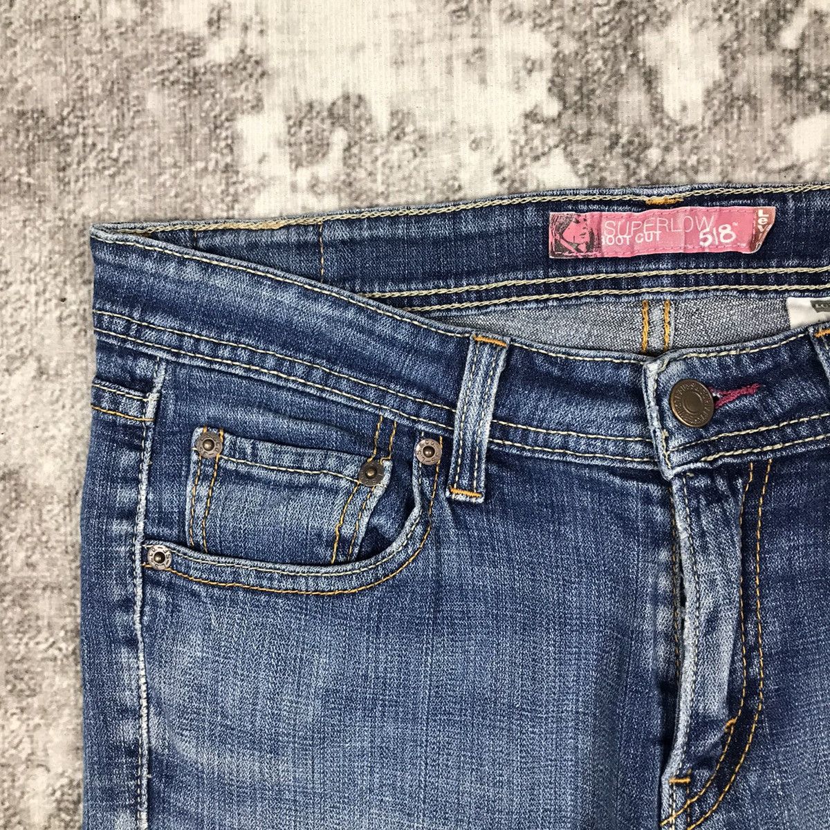 Levi's × Vintage Vintage Levis 518 Flare Light Wash Distressed Denim Jeans Size 30" / US 8 / IT 44 - 11 Thumbnail