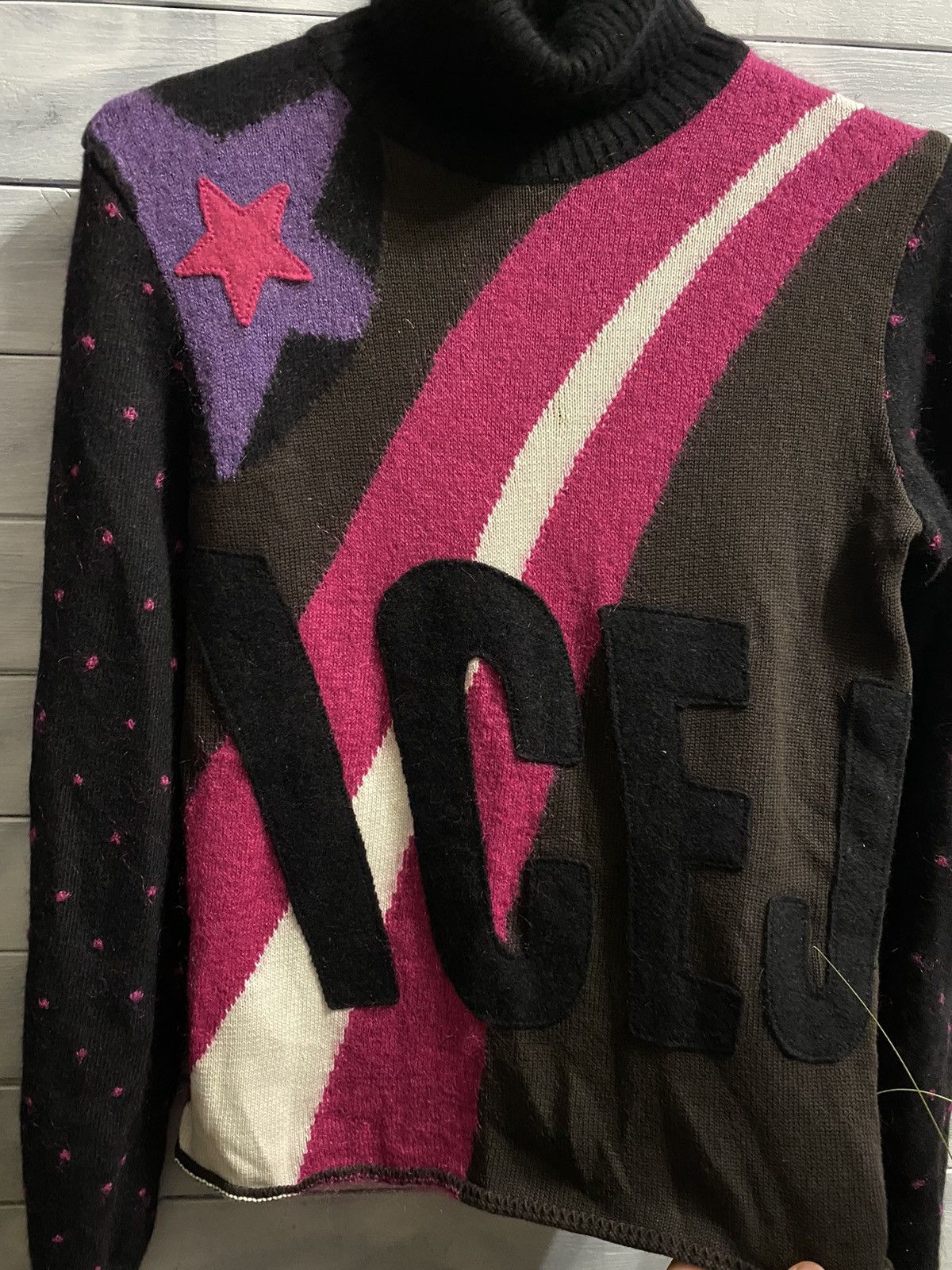 Iceberg Mohair Sweater Luxury Brand IceBerg Vintage Y2K style. Size L / US 10 / IT 46 - 3 Thumbnail
