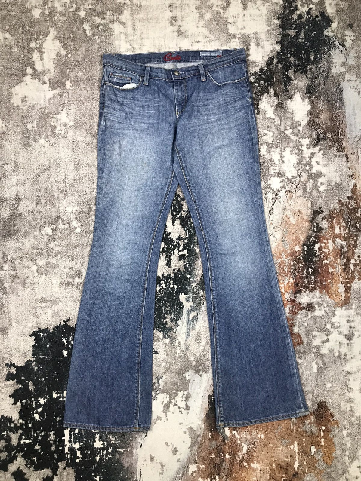 Vintage Vintage Blue Cult Flare Light Wash Denim Jeans Size 32" / US 10 / IT 46 - 8 Thumbnail